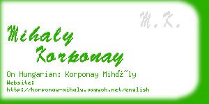 mihaly korponay business card